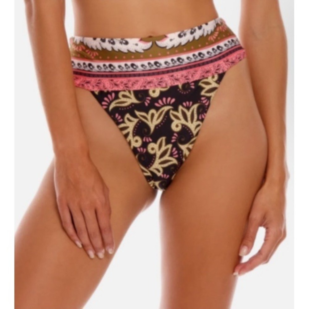 AGUA BENDITA Women Size XS Lilith Antique High-Waist Bikini Bottoms Multi